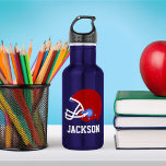 Botella De Agua Niños Personalizados del casco de fútbol<br><div class="desc">Diseño personalizado para deportistas y aficionados al deporte.</div>