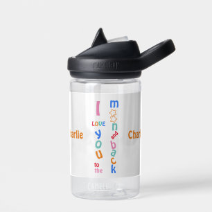 Botella De Agua Niños personalizados te amo a la luna y a la espal