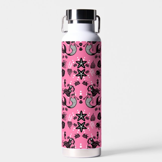Botella De Agua Niños Sirena Rosa (Delantero)