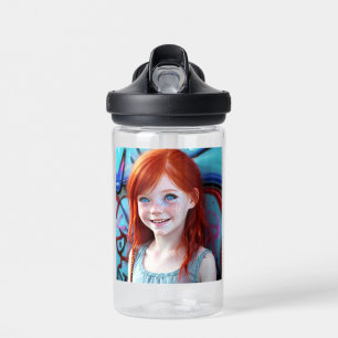 Botella De Agua Niños tribales   Bonito Pequeño Chica Redhead
