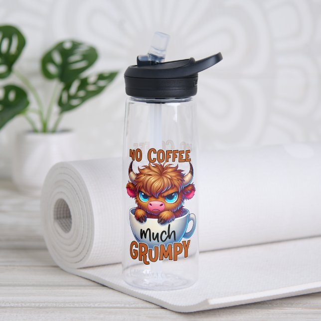 Botella De Agua No Coffee Much Grumpy  (Yoga (girado))