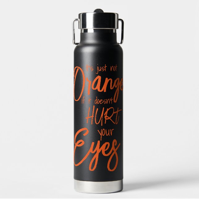 Botella De Agua No es simplemente naranja si no lastima tus ojos (Frente)