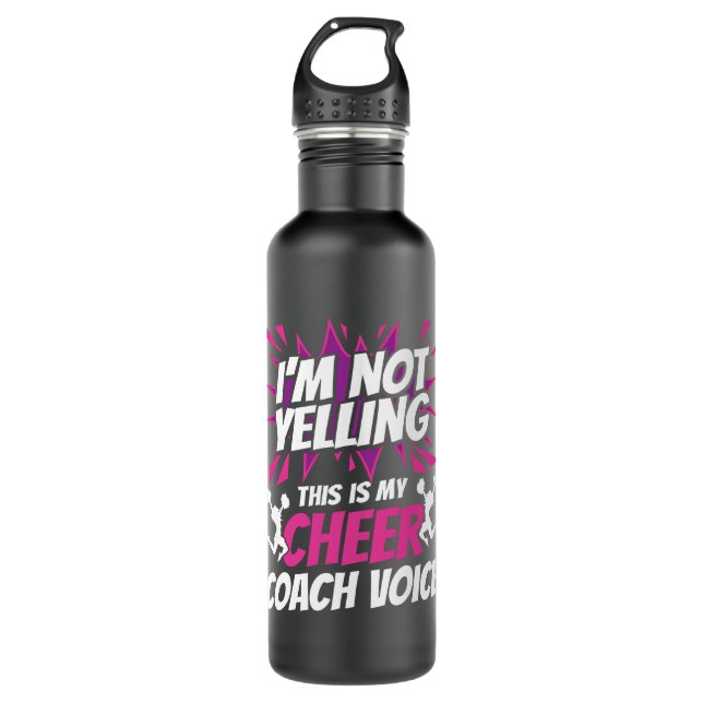 Botella De Agua No estoy gritando, esta es mi voz de entrenador. (Anverso)