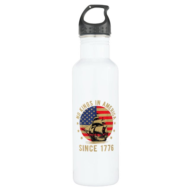 Botella De Agua No Kings In America Since 1776 US Flag Patriotic  (Anverso)