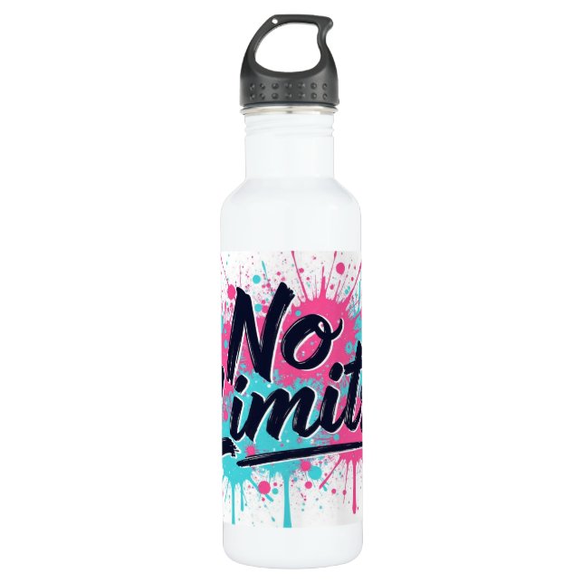 Botella De Agua `No Limits Splash Water Bottle | Gym Hike Art (Anverso)