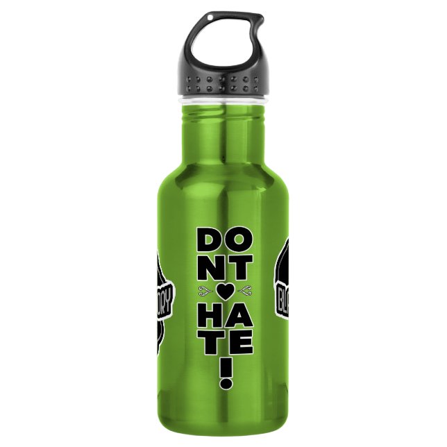 Botella De Agua No odies la historia NEGRA (Anverso)