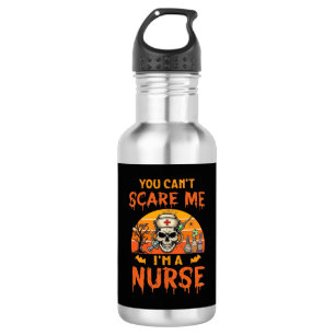 Botella De Agua No Puedes Asustarme Enfermera Calavera Jeringa Poc