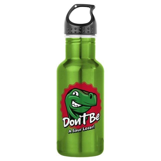 Botella De Agua No seas un dinosaurio mal perdedor (Anverso)