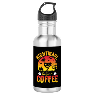 Botella De Agua Noche de café de Halloween Pesadilla antes del caf