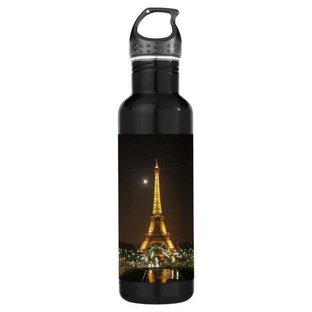 Botella De Agua Noche de la torre Eiffel @ (Anverso)