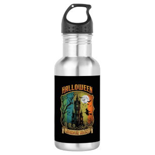 Botella De Agua Noche de Terror de Halloween Casa Embrujada Bruja
