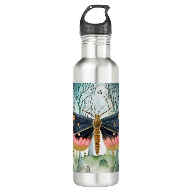 Botella De Agua Noche del bosque de Moho Rosado (Anverso)