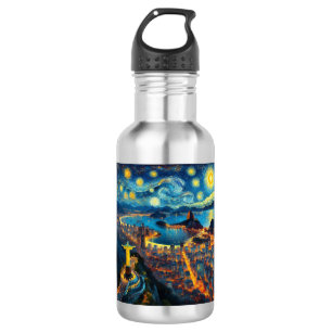 Botella De Agua Noche estrellada de Río de Janeiro Brasil