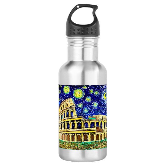 Botella De Agua Noche estrellada Roma Italia (Anverso)