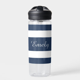 Botella De Agua Nombre azul moderno