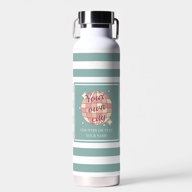 Botella de agua nombre ciudad playa de verano (Delantero)