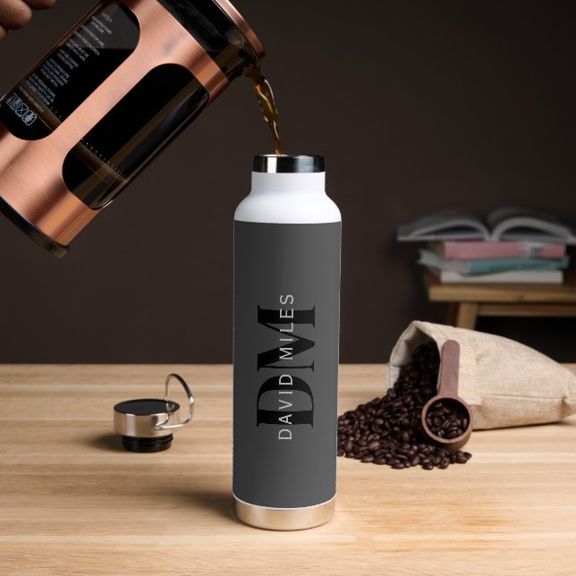 Botella De Agua Nombre comercial editable (o cualquier otro texto) (Café)