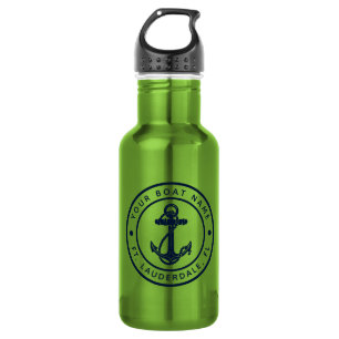 Botella De Agua Nombre de barco ancla náutica personalizado