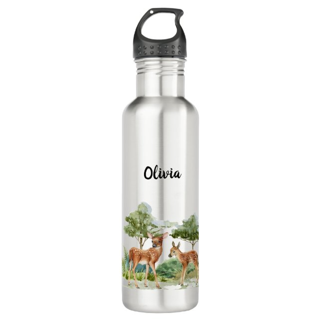 Botella De Agua Nombre de bosque de venados (Anverso)