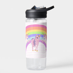 Botella De Agua Nombre de Chica de adición de unicornio arcoiris m