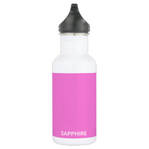 Botella De Agua Nombre de color rosa de zafiro