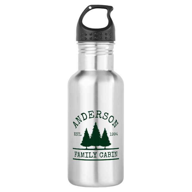Botella De Agua Nombre de familia de la cabina Selva Verde Reutili (Anverso)