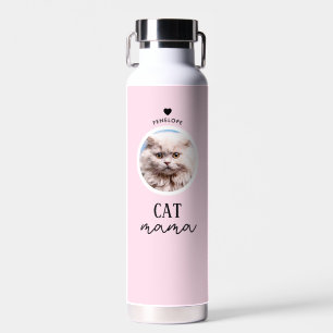 Botella De Agua Nombre de foto Personalizado del gato personalizad