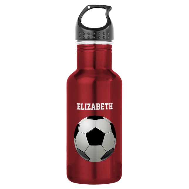 Botella De Agua Nombre de fútbol personalizado (Anverso)