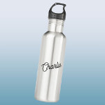 Botella De Agua Nombre de guión personalizado moderno<br><div class="desc">Diseño personalizado de nombres en un tipo de letra de guión moderno.</div>