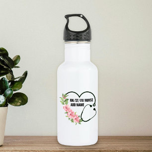 Botella De Agua Nombre de la enfermera veterana de registro de est