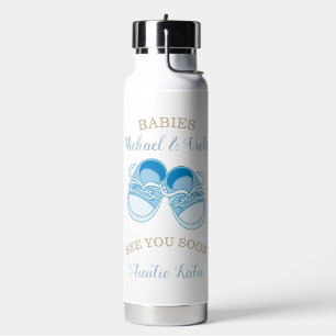 Botella De Agua Nombre de los zapatos de bebé de los niños gemelos