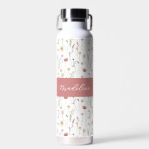 Nombre de monograma de acuarela de flor silvestre 