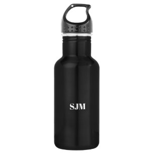 Botella De Agua Nombre de monograma del Personalizado blanco minim