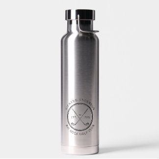 Botella De Agua Nombre de palo de golf personalizado elegante