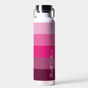 BOTELLA DE AGUA NOMBRE DE PATRÓN DE LÍNEA DE TIRA DE COLOR ROSA GO