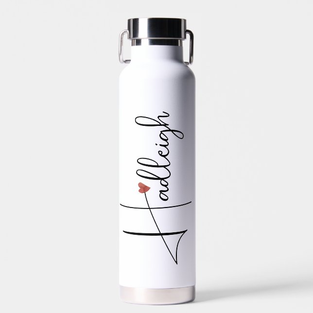 Botella De Agua Nombre de script manuscrito personalizado (Delantero)