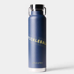 Botella De Agua Nombre de tipografía de gradiente de oro blanco