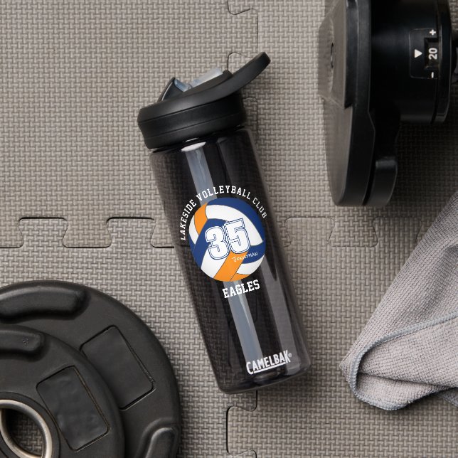 Botella De Agua nombre del atleta del equipo de voleibol naranja a (Gimnasio)
