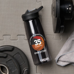 Botella De Agua Nombre del club de baloncesto rojo negro