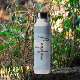 Botella De Agua Nombre del degradado rosa azul claro