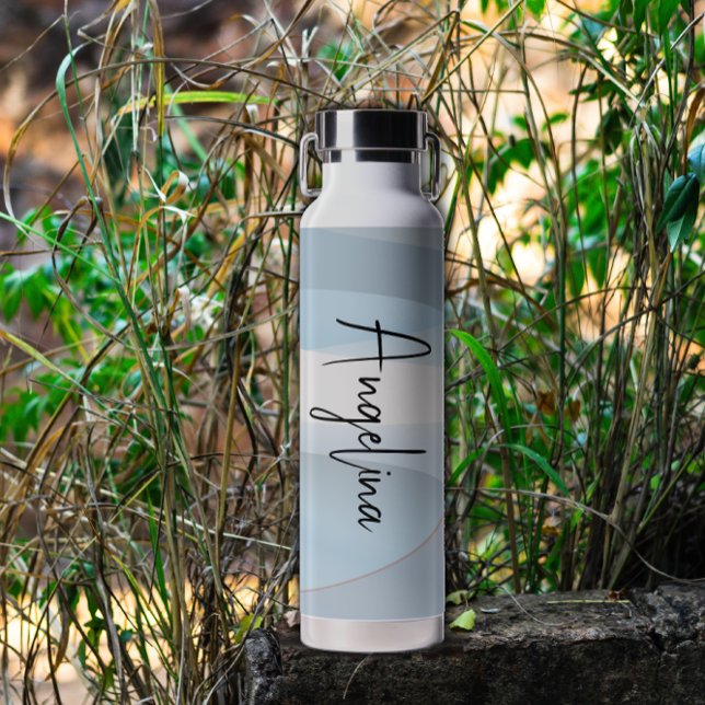 Botella De Agua Nombre del degradado rosa azul claro (Subido por el creador)