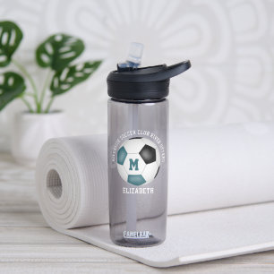Botella De Agua nombre del equipo de fútbol con una verde azulada