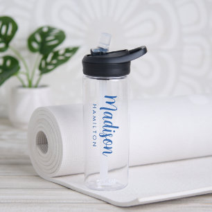 Botella De Agua Nombre del guión azul del personalizado