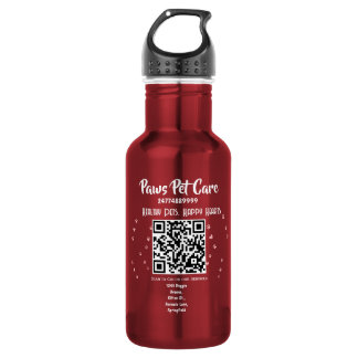 Botella De Agua Nombre del logotipo de la tienda de mascotas Paws 
