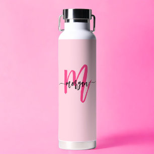Botella De Agua Nombre del Monograma de Giro de Guión Moderno Cali
