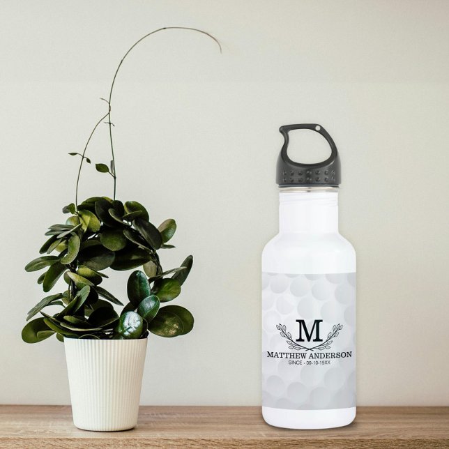 Botella De Agua Nombre del patrón de bola de golf personalizado Mo (Subido por el creador)