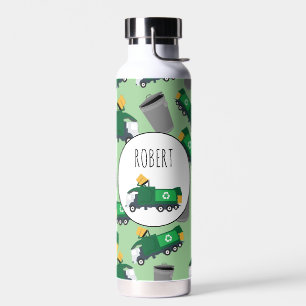Botella De Agua Nombre del patrón de camión de basura de reciclaje