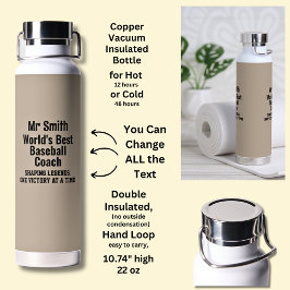 Botella De Agua Nombre, mejor entrenador de béisbol del mundo - Le