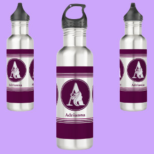 Botella De Agua Nombre moderno Personalizado estilo Letra monogram