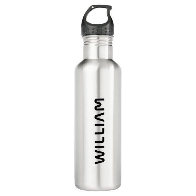 Botella De Agua Nombre moderno simple | Personalizado (Anverso)